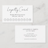 Eenvoudig Elegant Script Minimalist Modern Klantenkaartje (Voorkant / Achterkant)