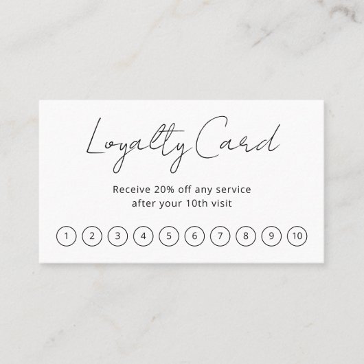 Eenvoudig Elegant Script Minimalist Modern Klantenkaartje (Voorkant)