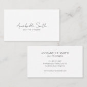 Eenvoudig Elegant Script Minimalist Modern Visitekaartje (Voorkant / Achterkant)