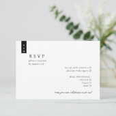 Eenvoudig Elegant Script Minimalist Monogram Wedde RSVP Kaartje (Staand voorkant)