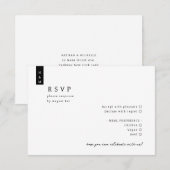 Eenvoudig Elegant Script Minimalist Monogram Wedde RSVP Kaartje (Voorkant / Achterkant)