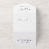 Eenvoudig Elegant Script Minimalist Photo Wedding All In One Uitnodiging (Buitenkant)