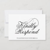 Eenvoudig Elegant Script Minimalist Weddenschap RSVP Kaartje (Voorkant)