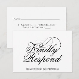 Eenvoudig Elegant Script Minimalist Weddenschap RSVP Kaartje