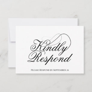 Eenvoudig Elegant Script Minimalist Weddenschap RSVP Kaartje