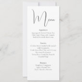 Eenvoudig, elegant script, minimalistisch dinermen kaart (Voorkant)