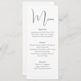 Eenvoudig, elegant script, minimalistisch dinermen kaart