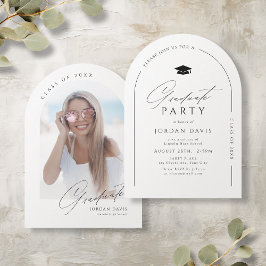 Eenvoudig Elegant Script Modern Arch Afstuderen Kaart