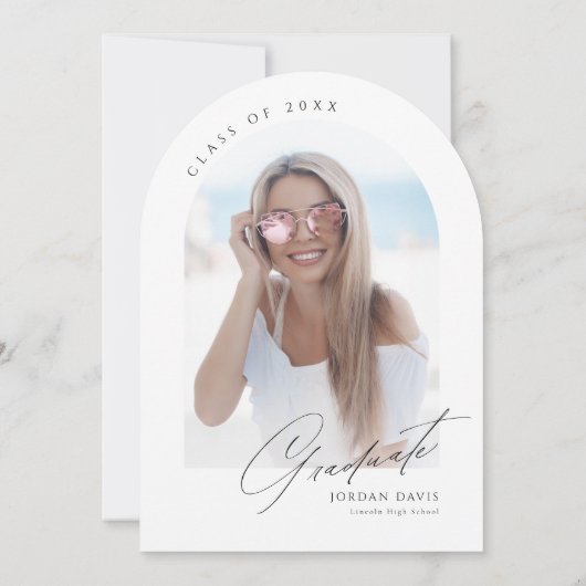 Eenvoudig Elegant Script Modern Arch Afstuderen Kaart (Achterkant)