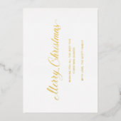 Eenvoudig Elegant Script Modern Christmas Folie Feestdagenkaart (Voorkant)