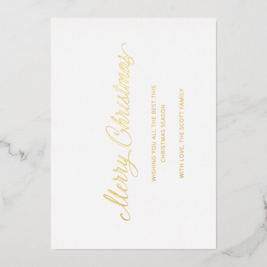 Eenvoudig Elegant Script Modern Christmas Folie Feestdagenkaart (Voorkant)