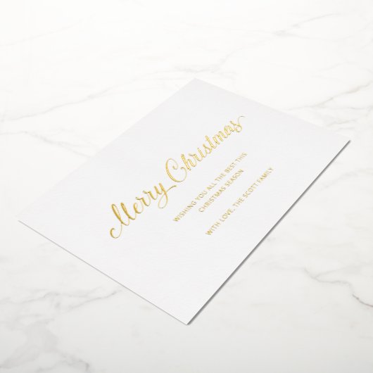 Eenvoudig Elegant Script Modern Christmas Folie Feestdagenkaart (Gedraaid)