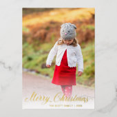 Eenvoudig elegant script Modern Christmas Folie Feestdagenkaart (Voorkant)