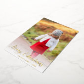 Eenvoudig elegant script Modern Christmas Folie Feestdagenkaart (Gedraaid)