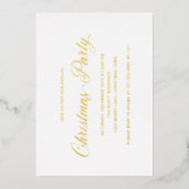 Eenvoudig Elegant Script Modern Christmas Party Folie Uitnodiging (Voorkant)