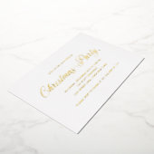 Eenvoudig Elegant Script Modern Christmas Party Folie Uitnodiging (Gedraaid)