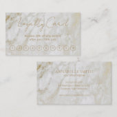 Eenvoudig elegant script, modern Gold Marble Klantenkaartje (Voorkant / Achterkant)