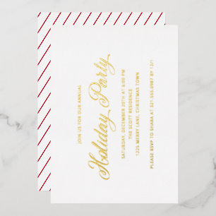 Eenvoudig Elegant Script Modern Holiday Party Folie Uitnodiging