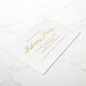Eenvoudig Elegant Script Modern Holiday Party Folie Uitnodiging (Gedraaid)