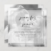 Eenvoudig Elegant Script Modern Photo Wedding Kaart (Voorkant / Achterkant)