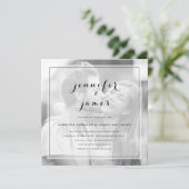 Eenvoudig Elegant Script Modern Photo Wedding Kaart (Staand voorkant)