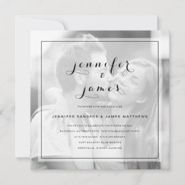 Eenvoudig Elegant Script Modern Photo Wedding Kaart
