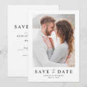 Eenvoudig Elegant Script Modern Photo Wedding Save The Date (Voorkant / Achterkant)