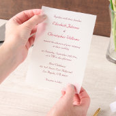 Eenvoudig Elegant Script Modern Wedding Invitation Vellum Uitnodigingen