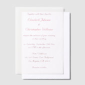 Eenvoudig Elegant Script Modern Wedding Invitation Vellum Uitnodigingen (Offset)