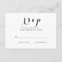 Eenvoudig Elegant Script | Moderne bruiloft RSVP K
