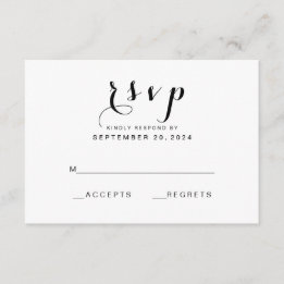 Eenvoudig Elegant Script | Moderne bruiloft RSVP K