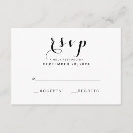 Eenvoudig Elegant Script | Moderne bruiloft RSVP K