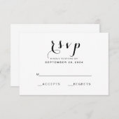 Eenvoudig Elegant Script | Moderne bruiloft RSVP K (Voorkant / Achterkant)