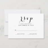 Eenvoudig Elegant Script | Moderne bruiloft RSVP K Kaartje (Voorkant)