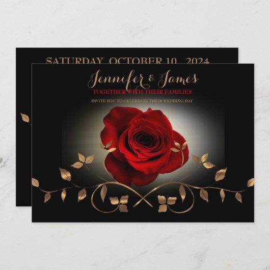 Eenvoudig Elegant Script | Moderne bruiloft uitnod Kaart (Voorkant / Achterkant)