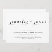 Eenvoudig Elegant Script | Moderne bruiloft uitnod Kaart (Voorkant / Achterkant)