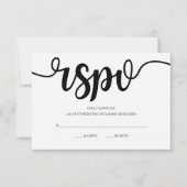 Eenvoudig elegant script | Moderne RSVP-kaarten vo RSVP Kaartje (Voorkant)