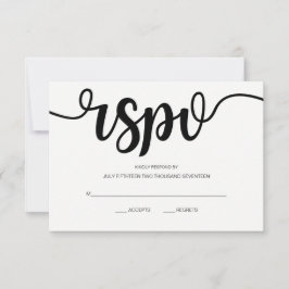 Eenvoudig elegant script | Moderne RSVP-kaarten vo RSVP Kaartje