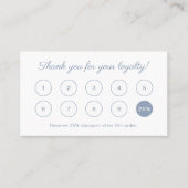 Eenvoudig Elegant Script Monogram Dusty Blue Klantenkaartje (Voorkant)