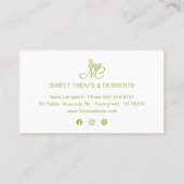 Eenvoudig Elegant Script Monogram Green Business Klantenkaartje (Achterkant)