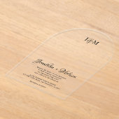 Eenvoudig Elegant Script & Monogram Overlay Weddin Acryl Uitnodigingen (Laagn)