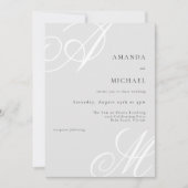 Eenvoudig Elegant Script Monogram Weddenschap Kaart (Voorkant)