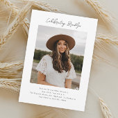 Eenvoudig Elegant Script Naam Foto Afstuderen Kaart