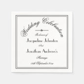 Eenvoudig Elegant Script Naam White Wedding Paper Servet (Voorkant)