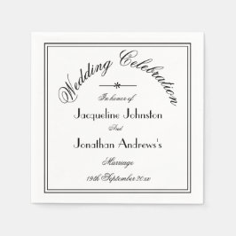 Eenvoudig Elegant Script Naam White Wedding Paper Servet