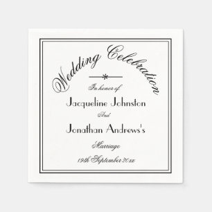 Eenvoudig Elegant Script Naam White Wedding Paper Servet