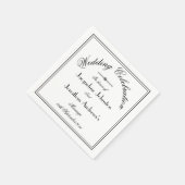 Eenvoudig Elegant Script Naam White Wedding Paper Servet (Hoek)