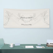Eenvoudig Elegant Script Neutral Weduwen Welkom Spandoek (Beurs)