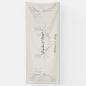 Eenvoudig Elegant Script Neutral Weduwen Welkom Spandoek (Verticaal)