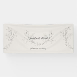 Eenvoudig Elegant Script Neutral Weduwen Welkom Spandoek